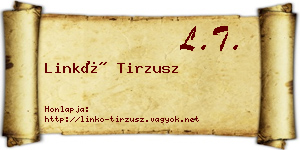 Linkó Tirzusz névjegykártya